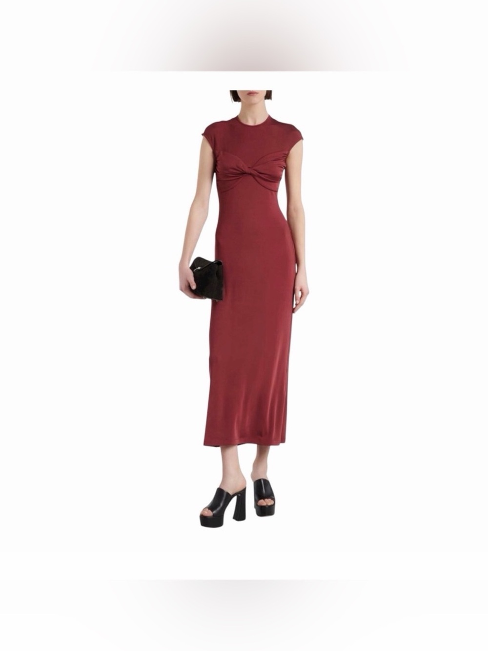 TOVE Mali Gathered Jersey Maxi Dress Cinnamon Rust Wedding Guest Size‎ 8